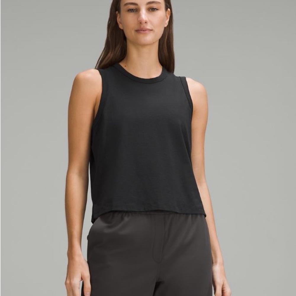LULULEMON Classic-Fit Cotton-Blend Tank in Black (Size 8)